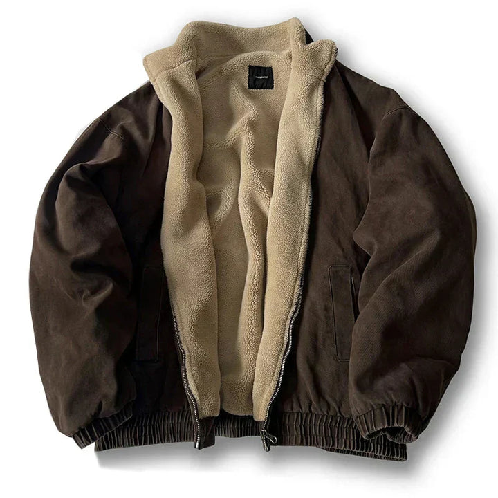 Herren Jacke mit Fleece-Innenfutter und Reißverschluss-Men Jackets-Alpenkind