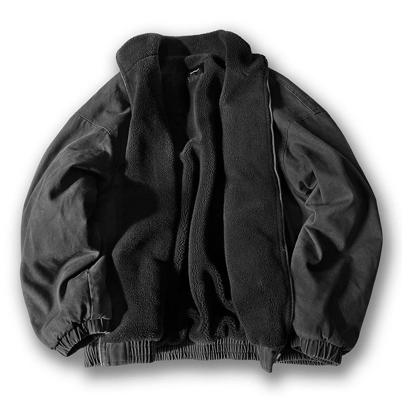 Herren Jacke mit Fleece-Innenfutter und Reißverschluss-Men Jackets-Alpenkind