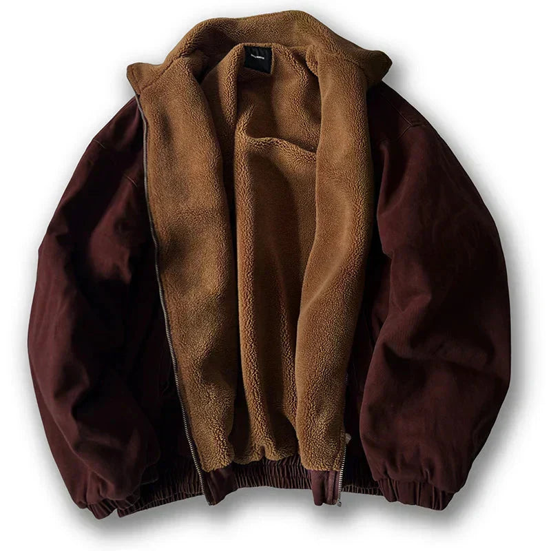 Herren Jacke mit Fleece-Innenfutter und Reißverschluss-Men Jackets-Alpenkind