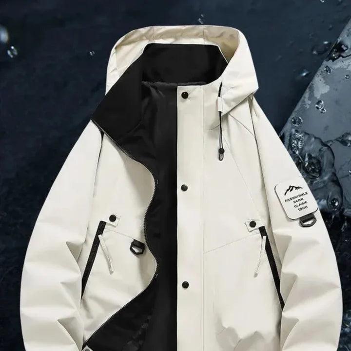 Herren Jacke mit Kapuze, Druckknopfleiste und Reißverschlusstaschen-unisex-Alpenkind