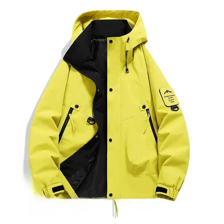 Herren Jacke mit Kapuze, Druckknopfleiste und Reißverschlusstaschen-unisex-Alpenkind