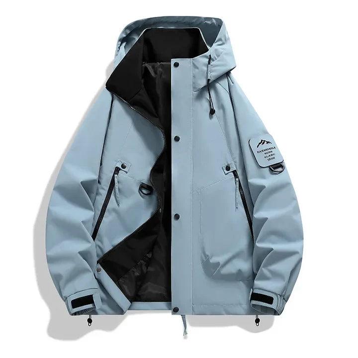 Herren Jacke mit Kapuze, Druckknopfleiste und Reißverschlusstaschen-unisex-Alpenkind