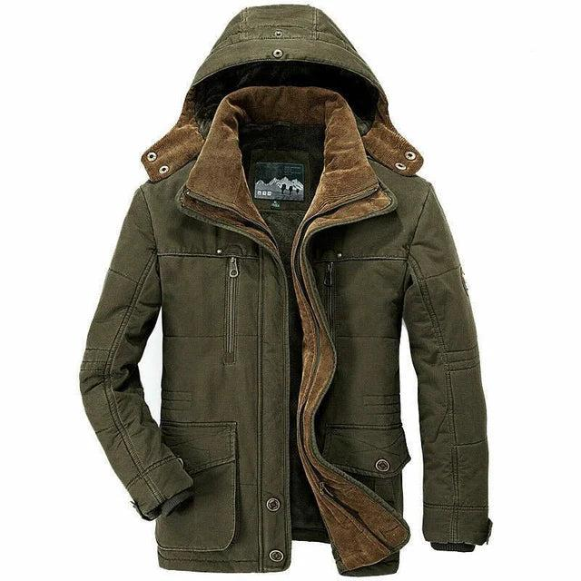 Herren Jacke mit Kapuze und Knopf-Reißverschluss-Men Outerwear-Alpenkind