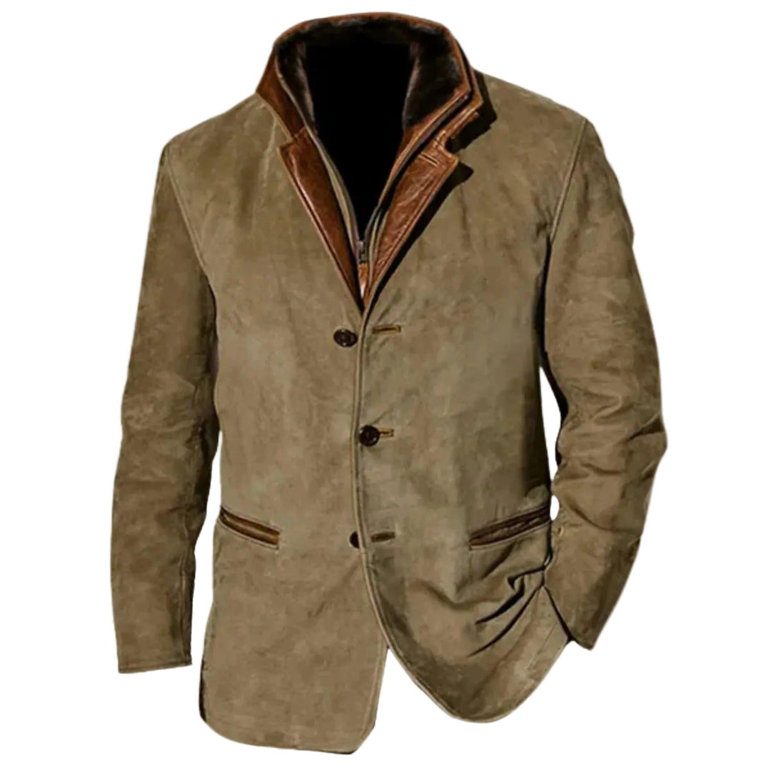 Herren Jacke mit Knopfleiste und Stehkragen-Men Outerwear-Alpenkind