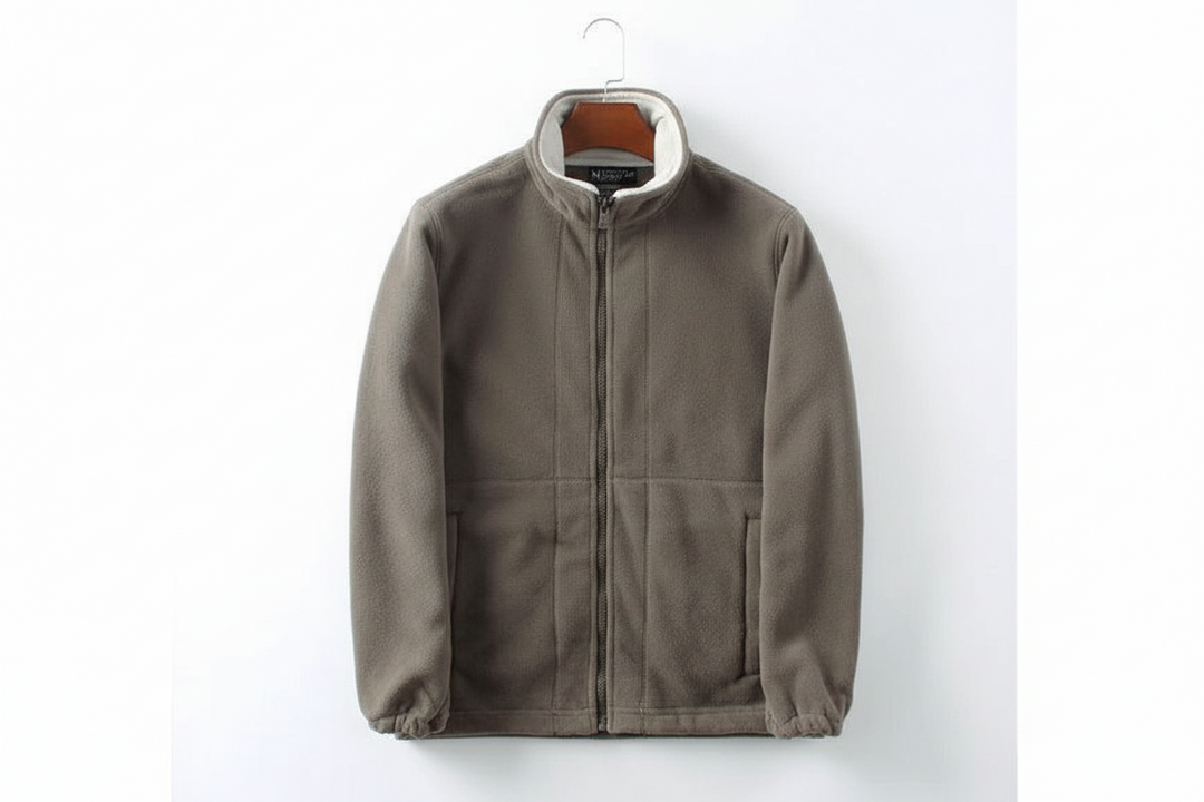 Herren Jacke mit Reißverschluss, Stehkragen und elastischen Bündchen-Men Sweaters-Alpenkind