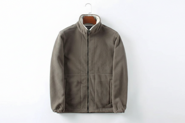 Herren Jacke mit Reißverschluss, Stehkragen und elastischen Bündchen-Men Sweaters-Alpenkind