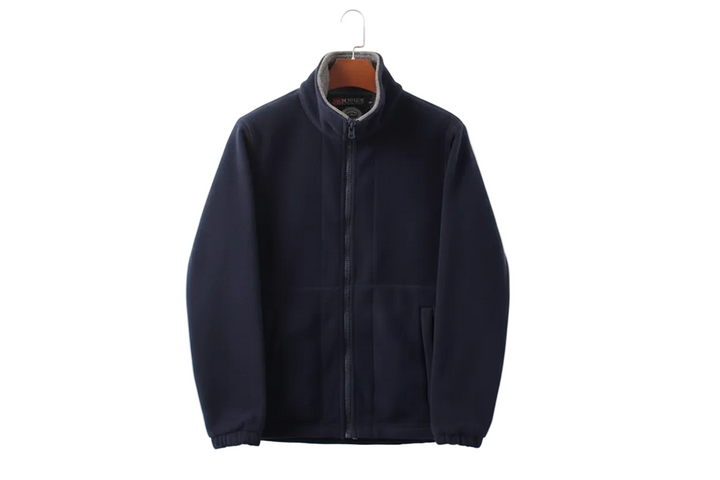 Herren Jacke mit Reißverschluss, Stehkragen und elastischen Bündchen-Men Sweaters-Alpenkind