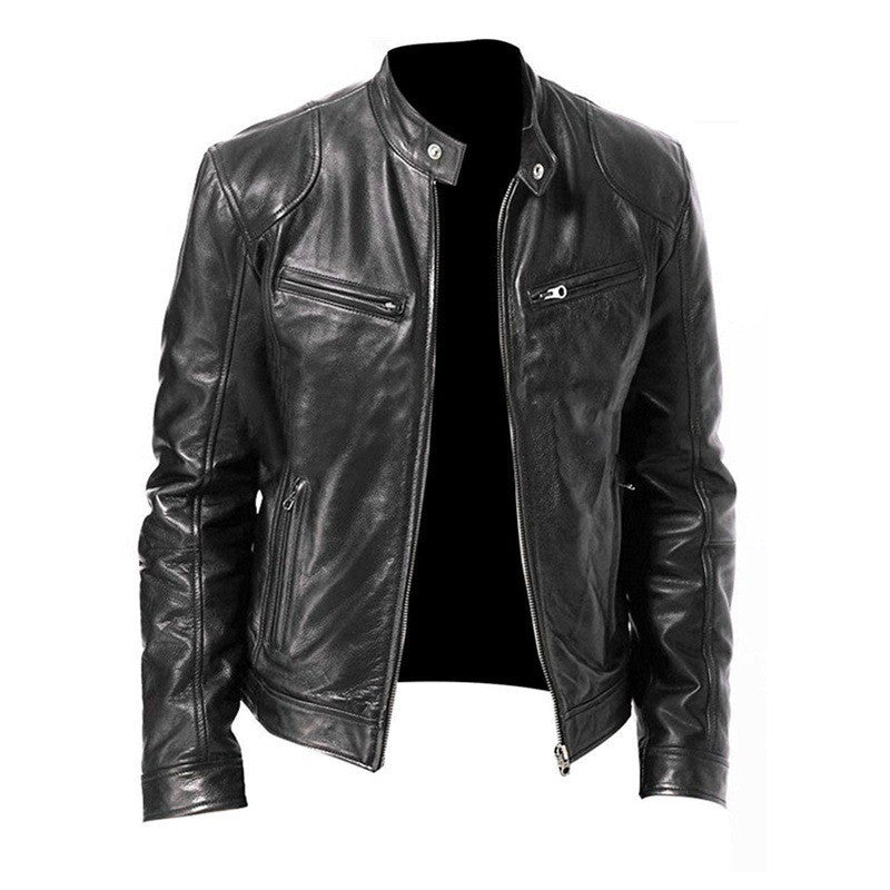 Herren Jacke mit Reißverschluss, Stehkragen und mehreren Reißverschlusstaschen-Men Jackets-Alpenkind
