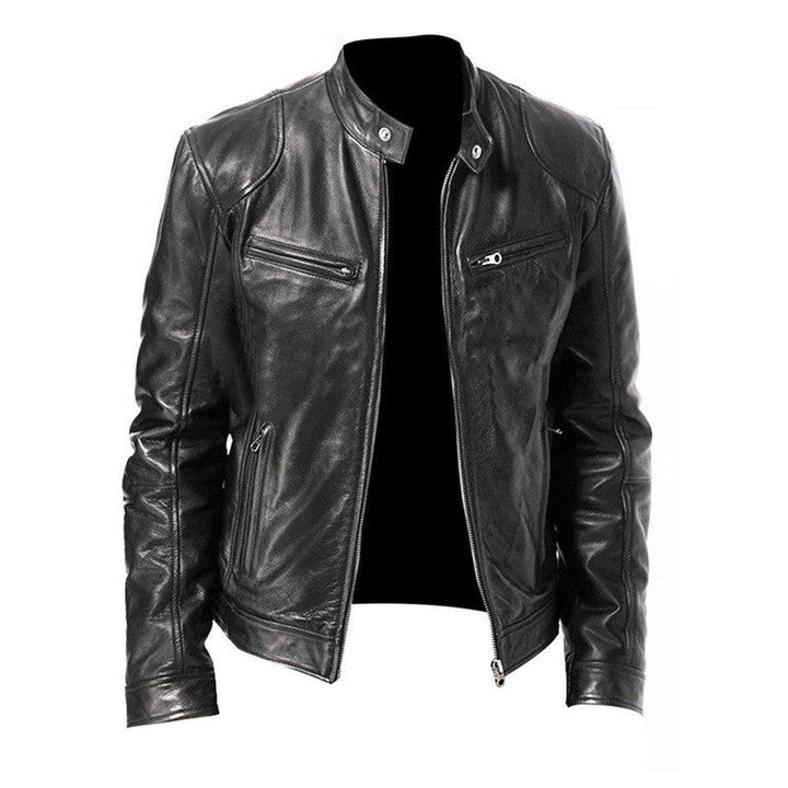 Herren Jacke mit Reißverschluss, Stehkragen und mehreren Reißverschlusstaschen-Men Jackets-Alpenkind