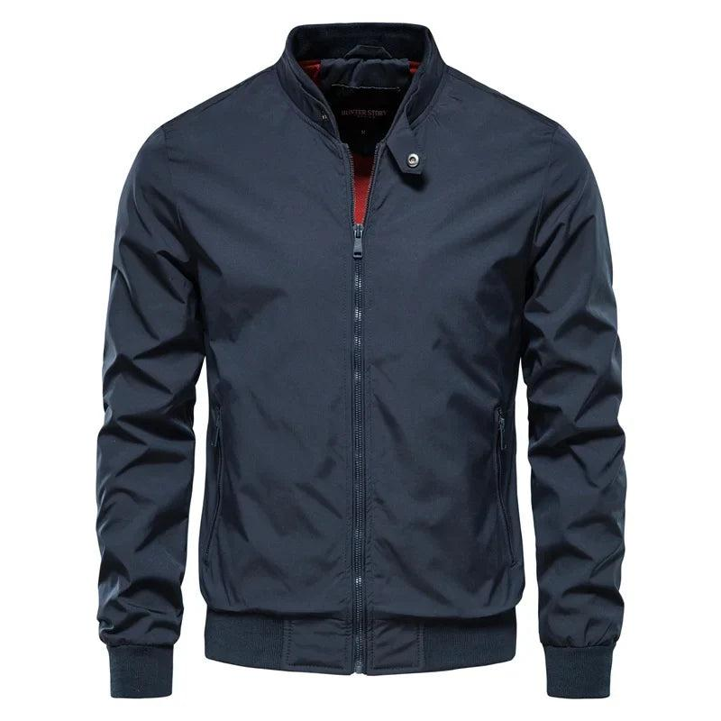 Herren Jacke mit Reißverschluss, Stehkragen und Rippbündchen-Men Outerwear-Alpenkind