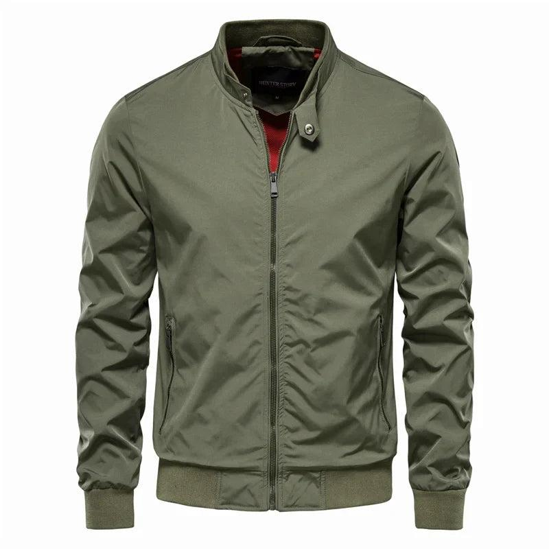 Herren Jacke mit Reißverschluss, Stehkragen und Rippbündchen-Men Outerwear-Alpenkind
