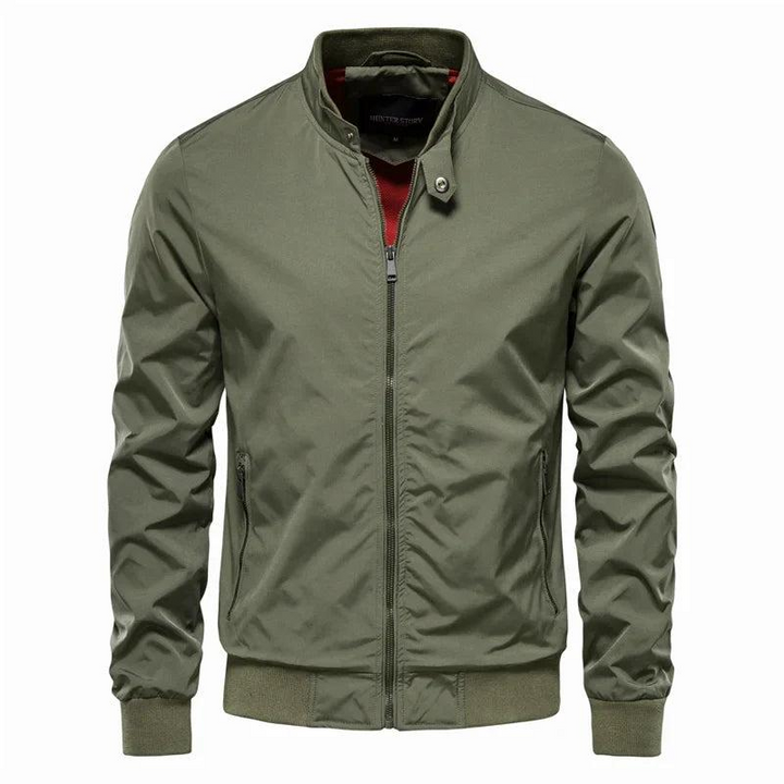 Herren Jacke mit Reißverschluss, Stehkragen und Rippbündchen-Men Outerwear-Alpenkind