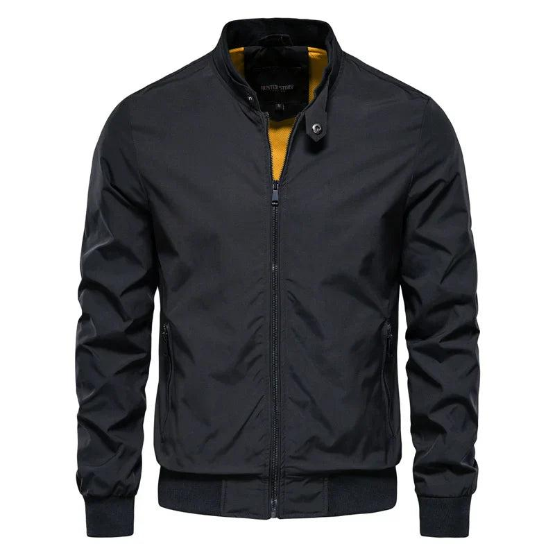 Herren Jacke mit Reißverschluss, Stehkragen und Rippbündchen-Men Outerwear-Alpenkind