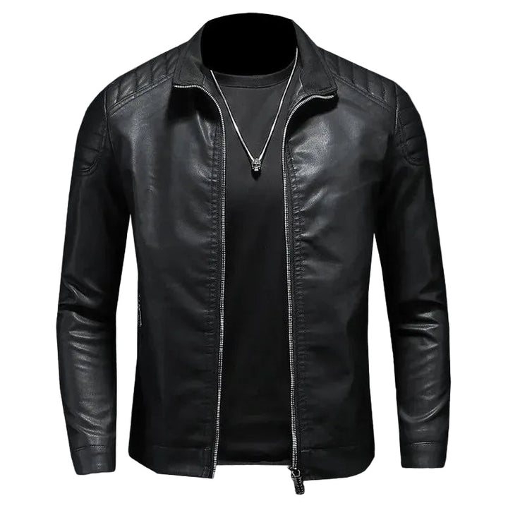 Herren Jacke mit Reißverschluss, Stehkragen und Schulterdetails-Men Outerwear-Alpenkind