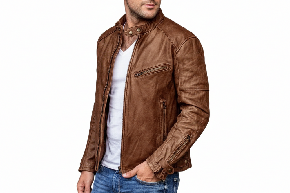 Herren Jacke mit Stehkragen und Reißverschluss-Men Outerwear-Alpenkind