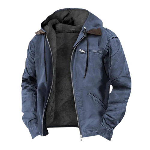 Herren Kapuzenjacke mit Reißverschluss und Innenfutter-Men Outerwear-Alpenkind