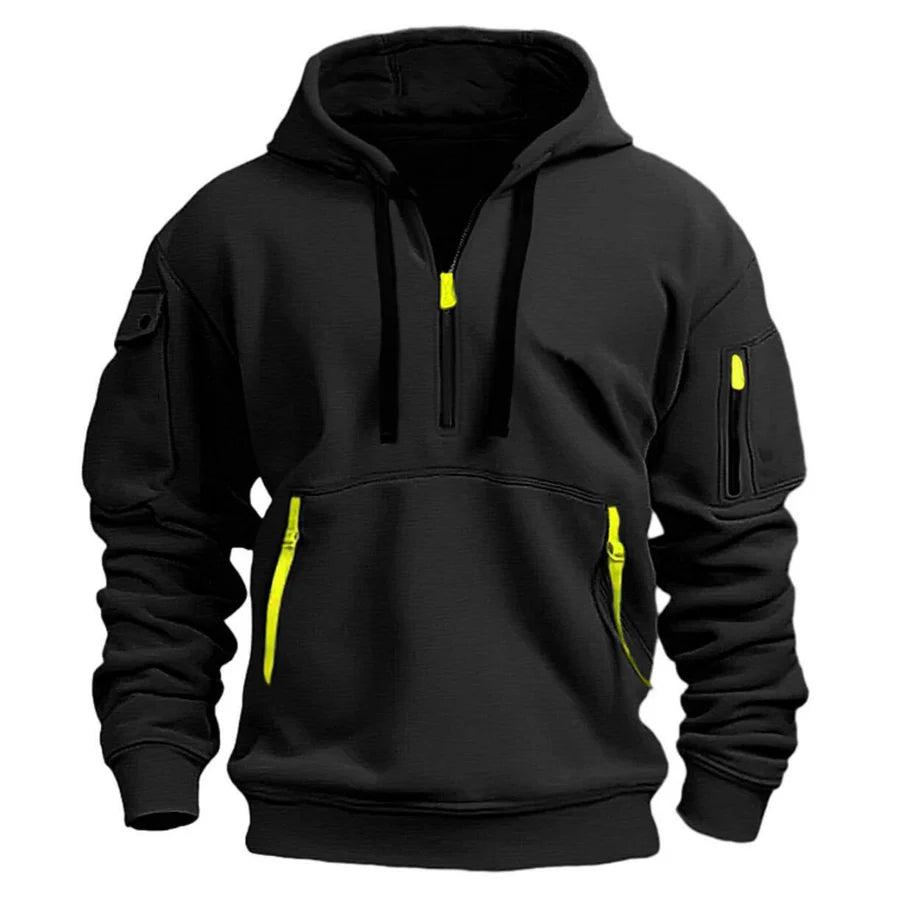 Herren Kapuzenpullover mit Reißverschlusstaschen-Men Sweaters-Alpenkind