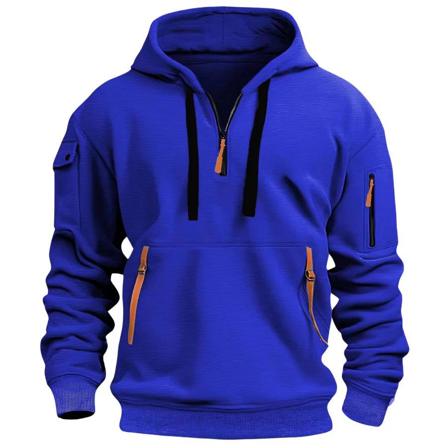 Herren Kapuzenpullover mit Reißverschlusstaschen-Men Sweaters-Alpenkind