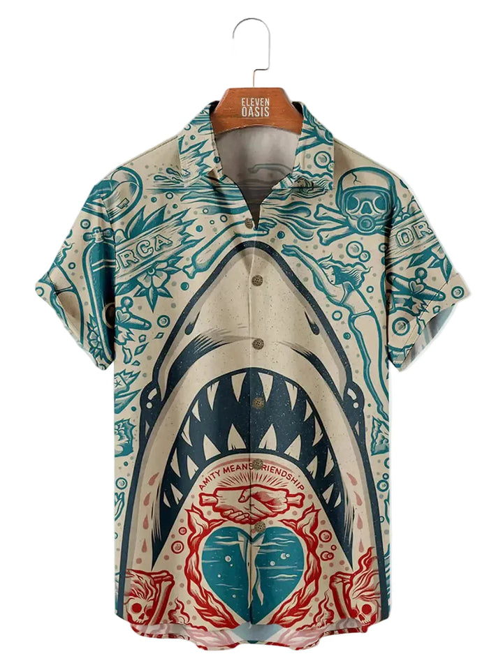 Herren Kurzarm Hemd mit Grafikdruck-Men Shirt-Alpenkind