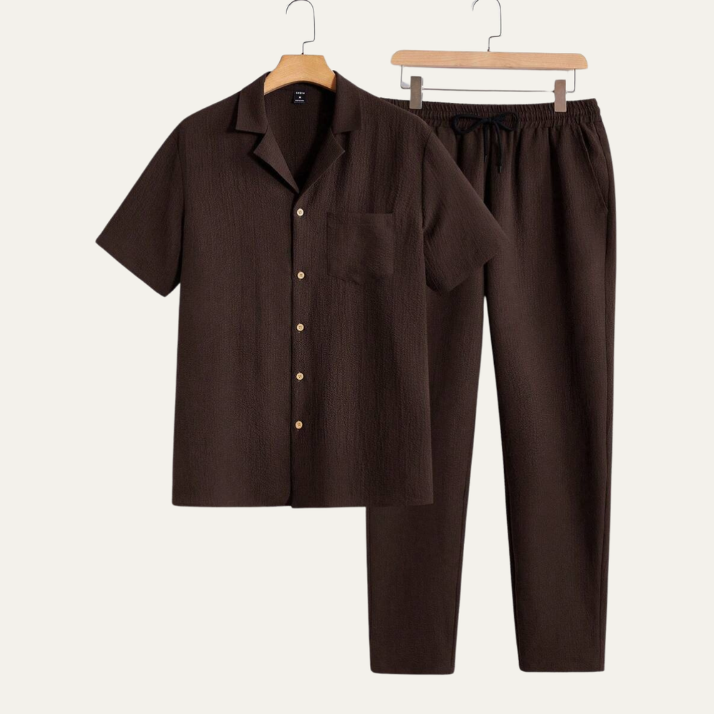 Herren Kurzarmhemd und Hose Set-Men Sets-Alpenkind
