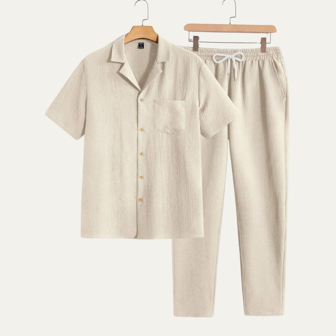 Herren Kurzarmhemd und Hose Set-Men Sets-Alpenkind