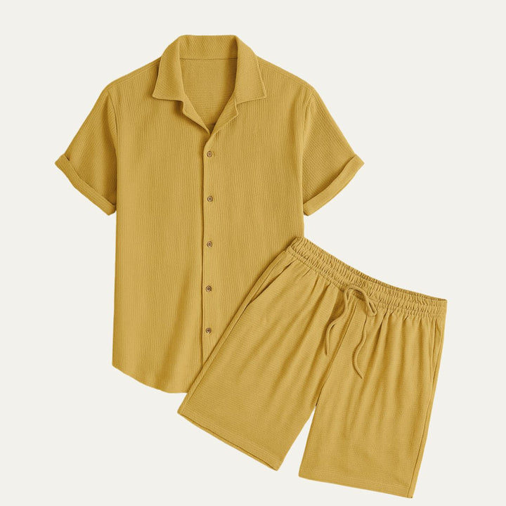 Herren Kurzarmhemd und Shorts Set-Men Sets-Alpenkind