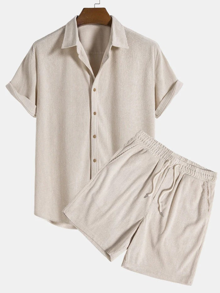 Herren Kurzarmhemd und Shorts Set-Men Sets-Alpenkind