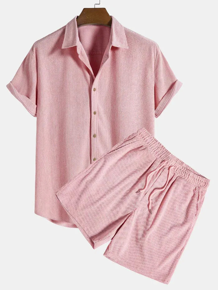 Herren Kurzarmhemd und Shorts Set-Men Sets-Alpenkind