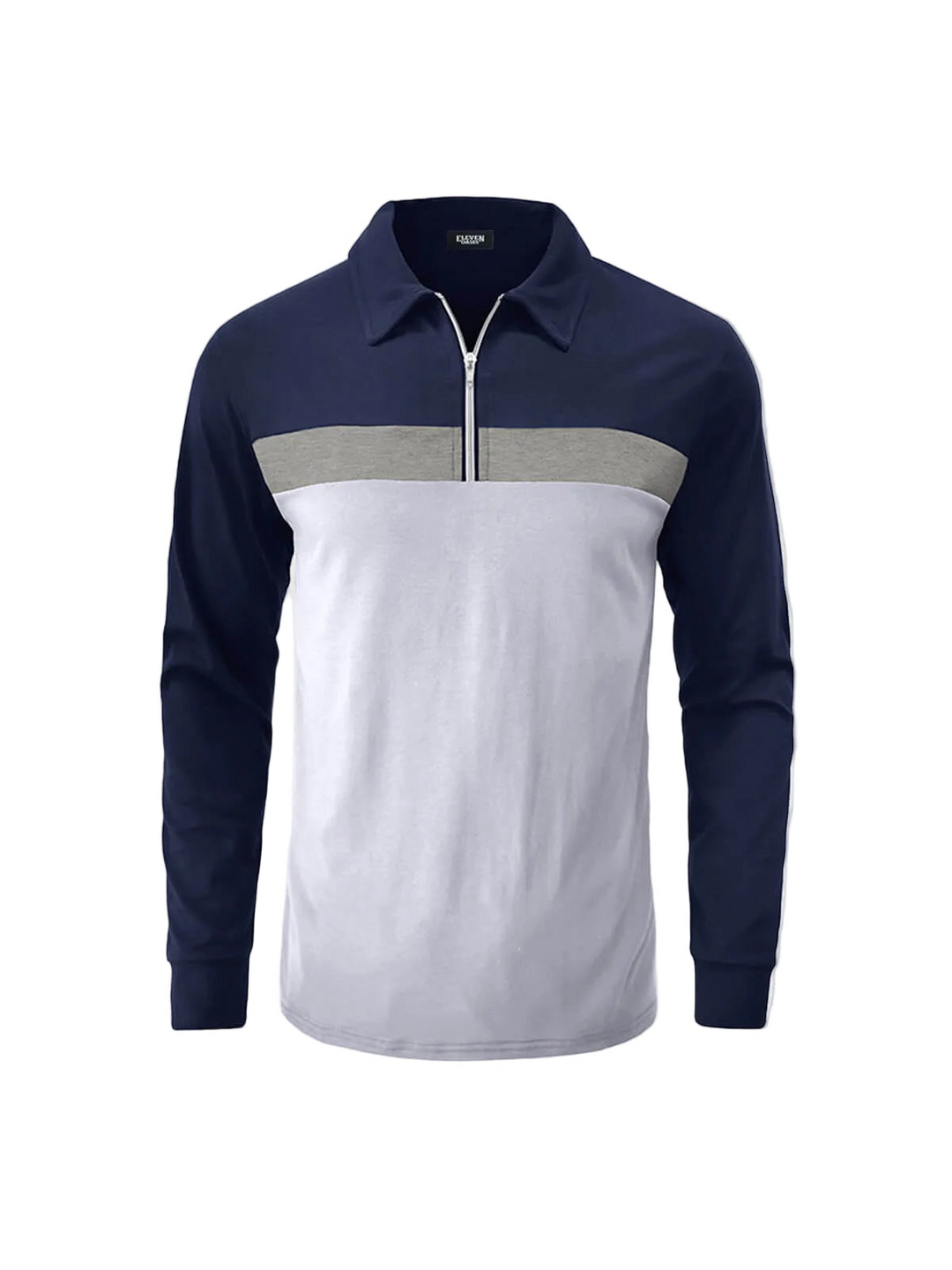Herren Langarm Poloshirt mit Reißverschlussleiste-Men Sweaters-Alpenkind