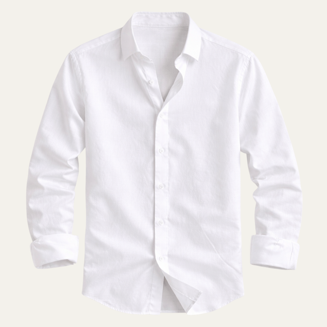 Herren Langarmhemd mit Kragen und durchgehender Knopfleiste-Men Shirt-Alpenkind