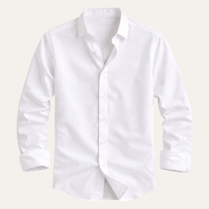 Herren Langarmhemd mit Kragen und durchgehender Knopfleiste-Men Shirt-Alpenkind