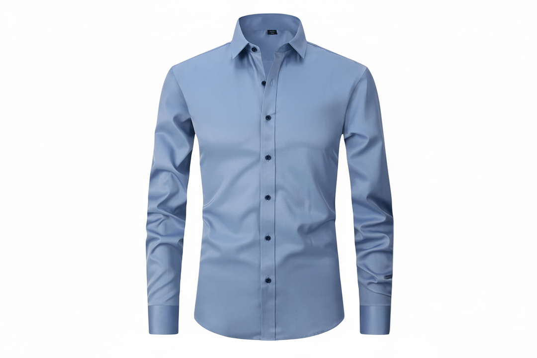 Herren-Langarmhemd mit Kragen und Knopfleiste-Men Shirt-Alpenkind