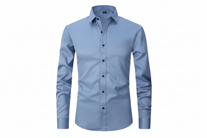 Herren-Langarmhemd mit Kragen und Knopfleiste-Men Shirt-Alpenkind