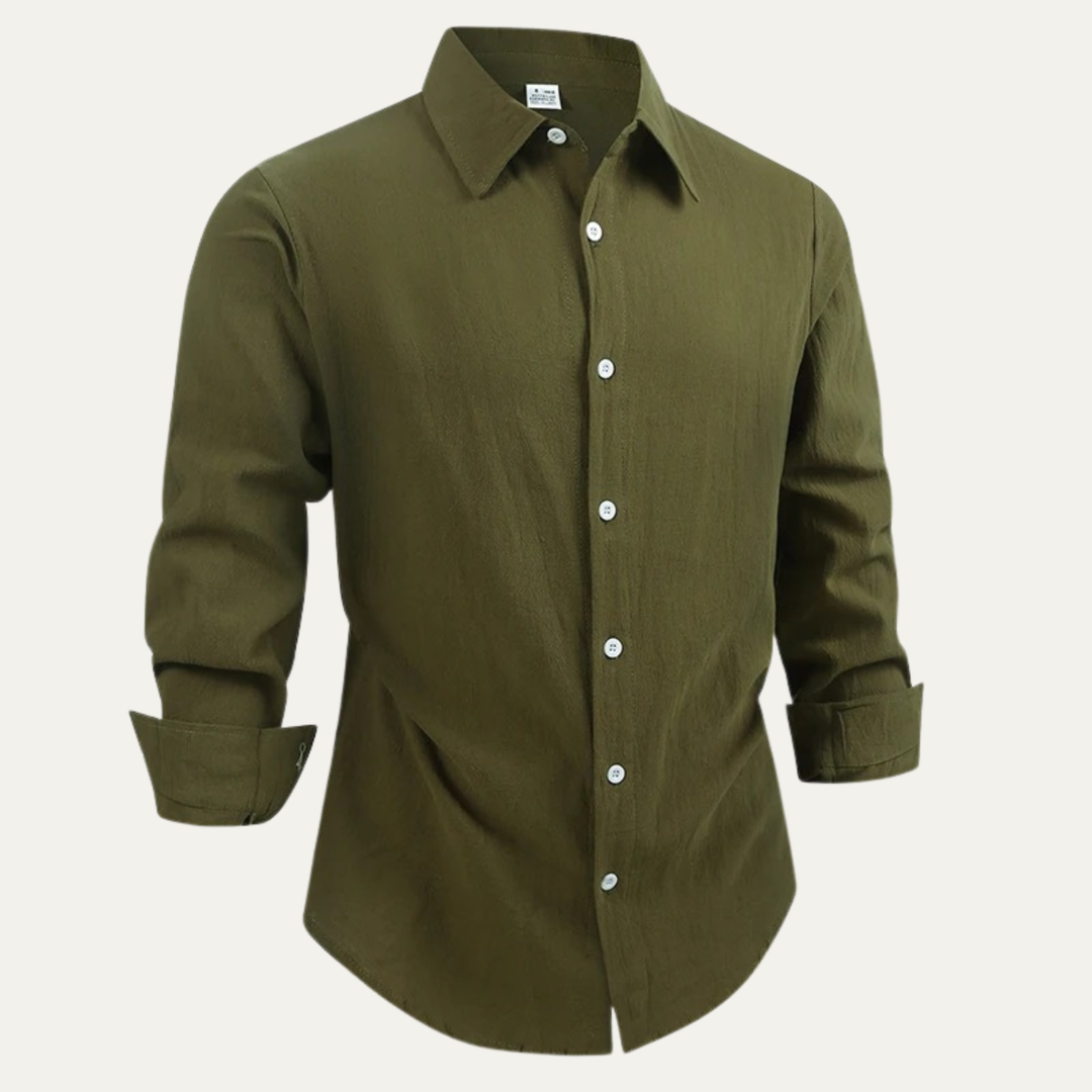 Herren Langarmhemd mit Kragen und Knopfleiste-Men Shirt-Alpenkind