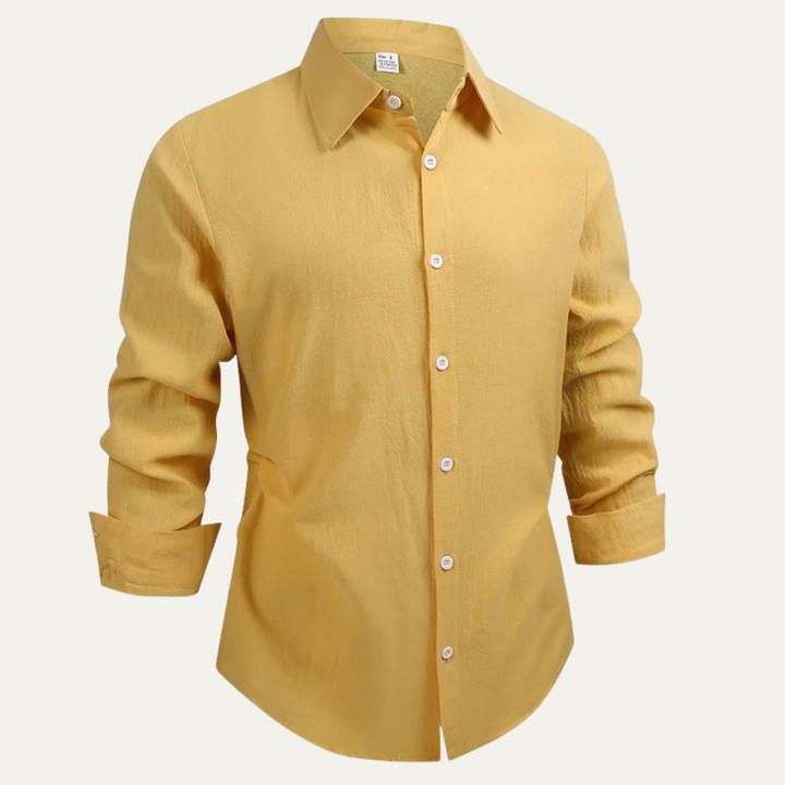 Herren Langarmhemd mit Kragen und Knopfleiste-Men Shirt-Alpenkind