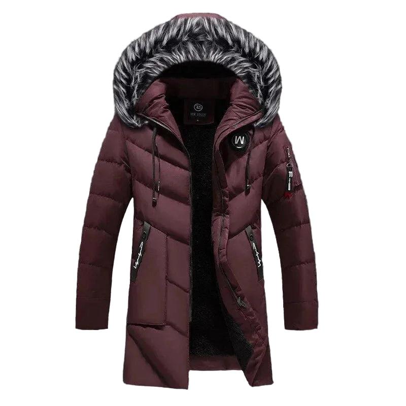 Herren Langer Steppmantel mit Kapuze-Men Outerwear-Alpenkind