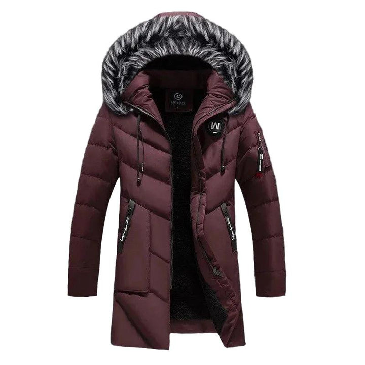 Herren Langer Steppmantel mit Kapuze-Men Outerwear-Alpenkind