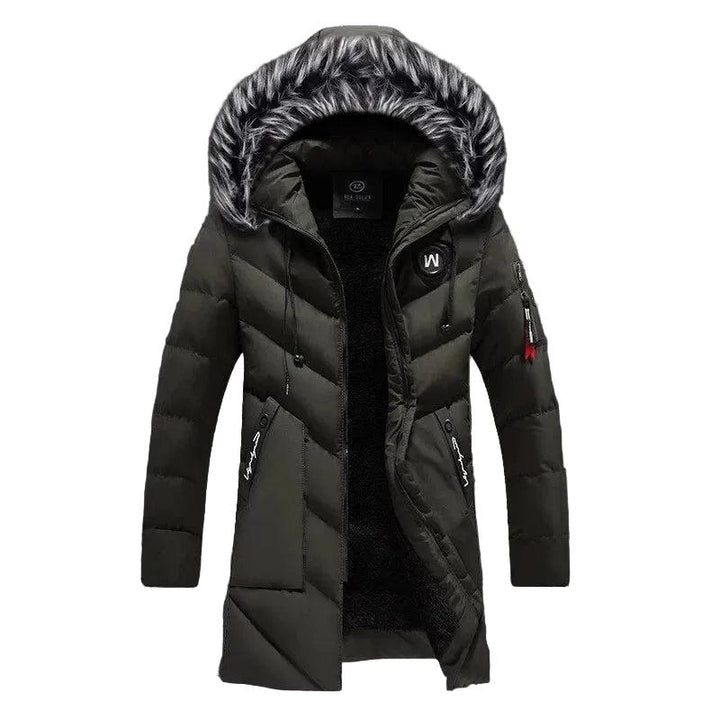 Herren Langer Steppmantel mit Kapuze-Men Outerwear-Alpenkind
