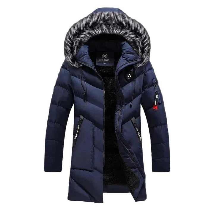 Herren Langer Steppmantel mit Kapuze-Men Outerwear-Alpenkind