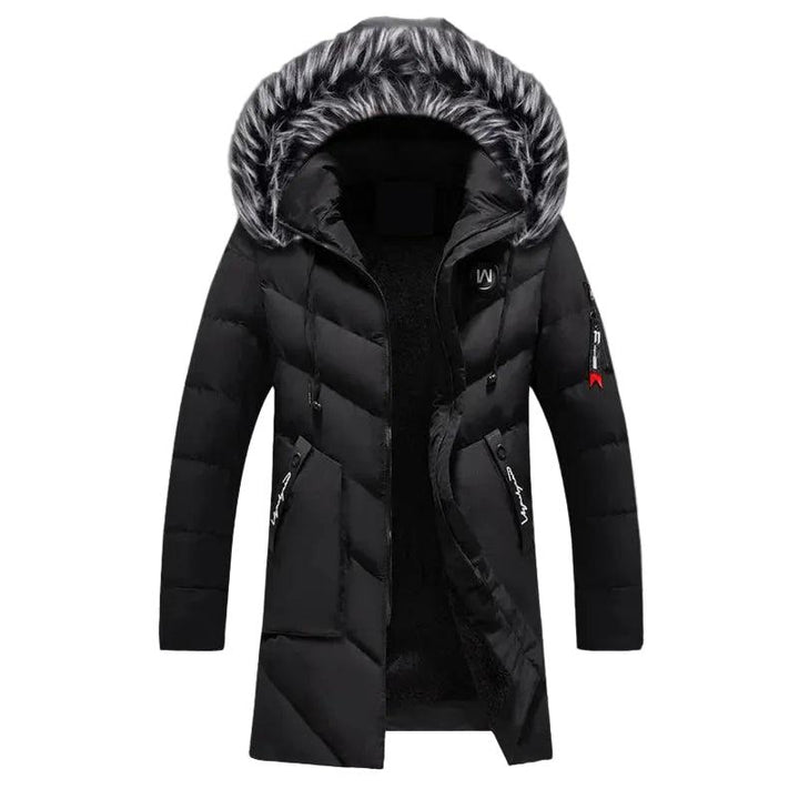 Herren Langer Steppmantel mit Kapuze-Men Outerwear-Alpenkind