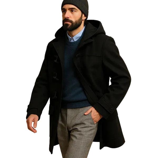 Herren Mantel mit Kapuze und Knebelverschluss-Men Outerwear-Alpenkind