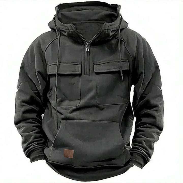Herren Oberteil mit Kapuze und Taschen-Men Sweaters-Alpenkind