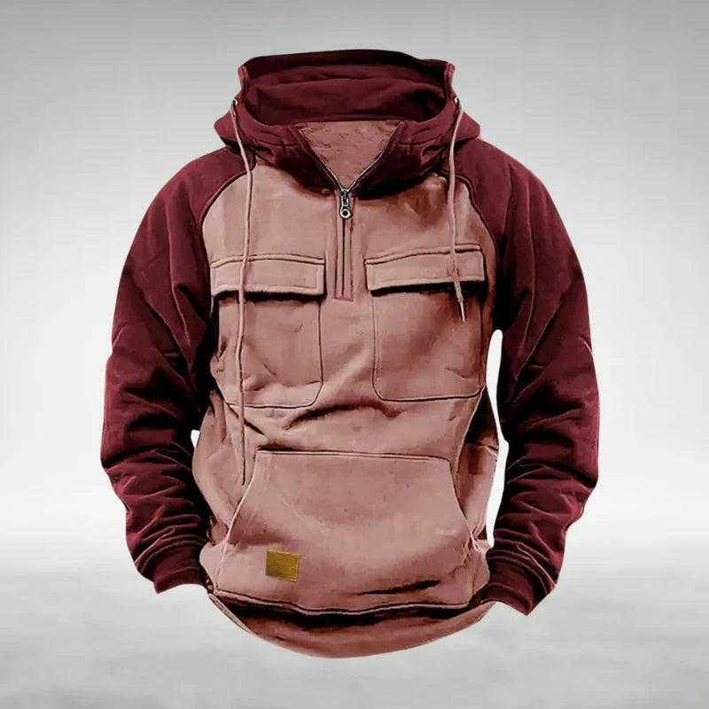 Herren Oberteil mit Kapuze und Taschen-Men Sweaters-Alpenkind