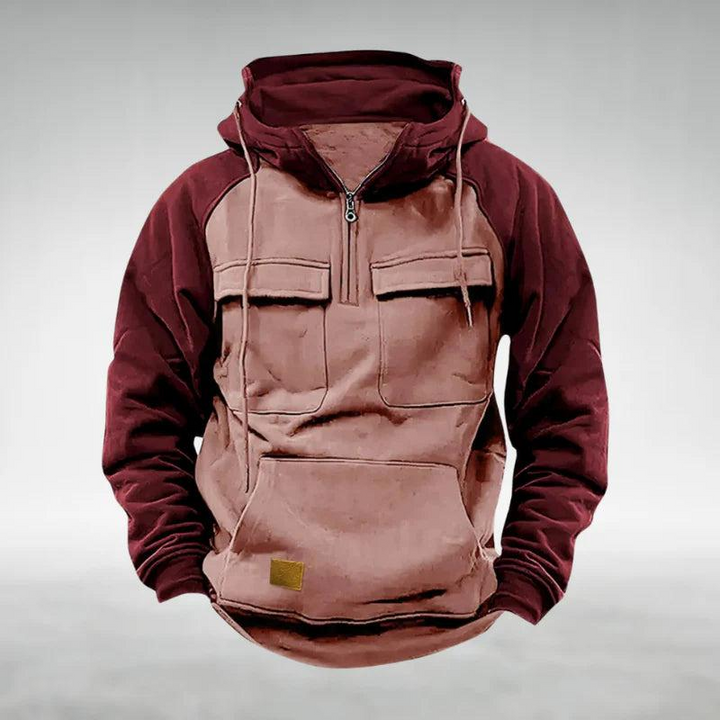 Herren Oberteil mit Kapuze und Taschen-Men Sweaters-Alpenkind