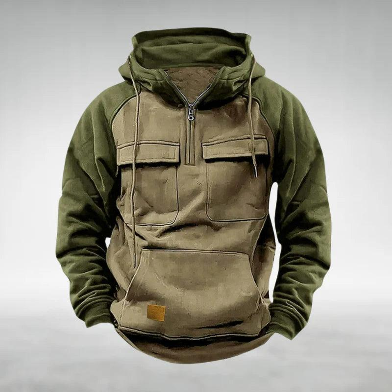 Herren Oberteil mit Kapuze und Taschen-Men Sweaters-Alpenkind