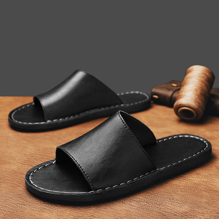 Herren Offene Zehen Slide-Sandalen mit Einteiligem Riemen-Men Footwear-Alpenkind