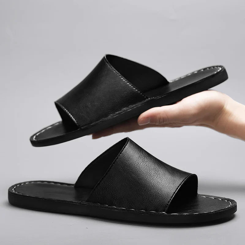 Herren Offene Zehen Slide-Sandalen mit Einteiligem Riemen-Men Footwear-Alpenkind