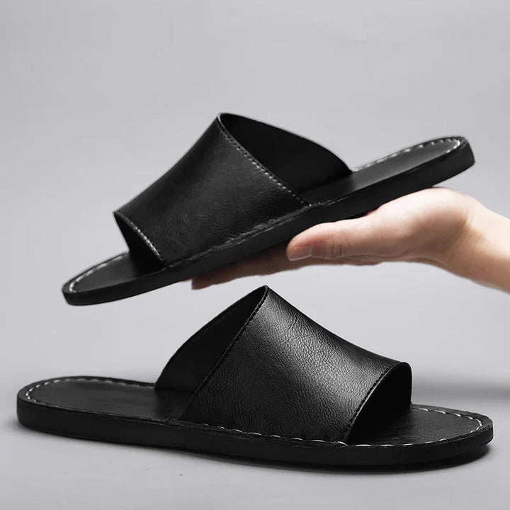 Herren Offene Zehen Slide-Sandalen mit Einteiligem Riemen-Men Footwear-Alpenkind