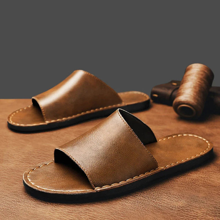 Herren Offene Zehen Slide-Sandalen mit Einteiligem Riemen-Men Footwear-Alpenkind