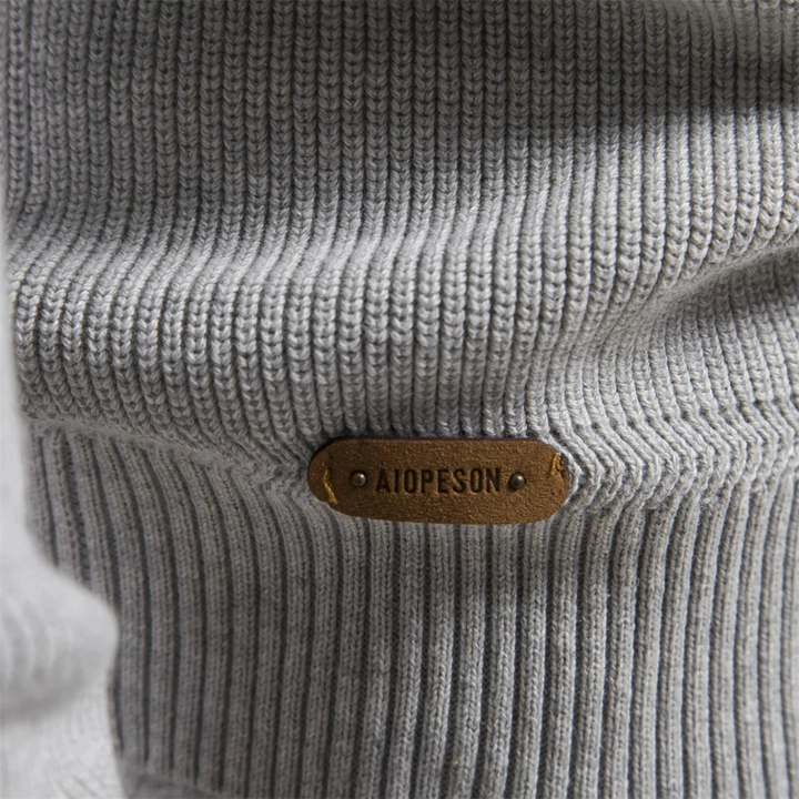 Herren Pullover mit Zipper-Kragen, Rippmuster und modernem Schnitt-Women Sweaters-Alpenkind